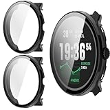 GIOPUEY Funda Compatible con Suunto Race 2, [2 Pack] Protector de Pantalla + Bastidor rígido, Protección Total del Paquete - Black+Black