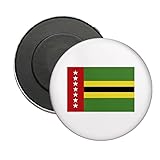 RUNDER MAGNET. SANTANDER FLAG - GEMEINDEN UND ABTEILUNGEN KOLUMBIEN