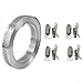 Hose Clamp Set 4m Adjustable 304 Stainless Steel With Perforated Tape And 8 Clamps For Water Gas Pipelines Coolers Automotive Industrial Use