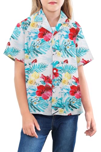 Image of Betusline Girls' and Womens' Hawaiian Shirts Button Down Floral Shirts