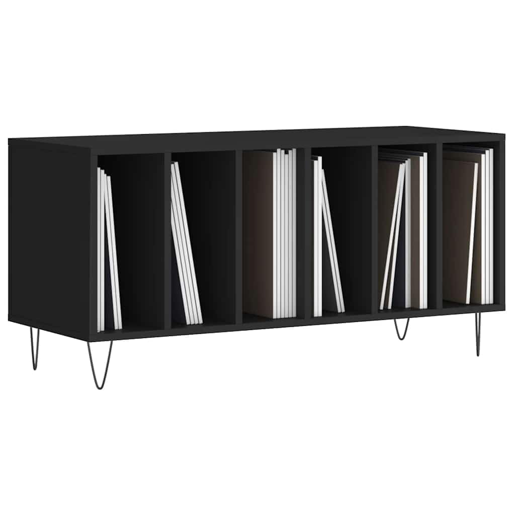 Armadio per dischi in vinile, 100 x 38 x 48 cm, in legno con gambe in ferro, spazioso scaffale per dischi LP e mobili fonici per giradischi e collezione musicale in soggiorno