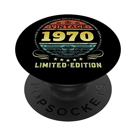Vintage 1970 Edición Limitada 1970 Pop Socket 1970 Cumpleaños PopSockets PopGrip Intercambiable