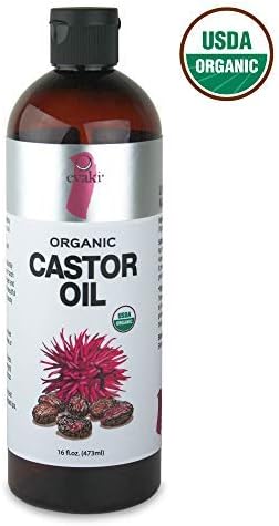 USDA Certified ORGANIC Castor Oil (16oz) Offers Longer & Bolder Eyelashes, Promotes Natural Hair Growth, Softens Skin