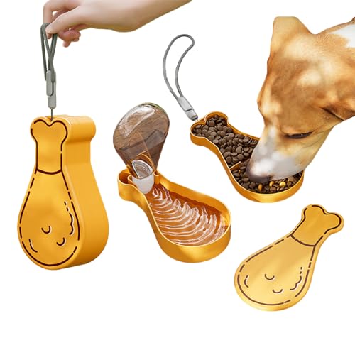 Portable Dog Water Bottle,Pet Dog Travel Water Bottle for Large and Small Dogs with Food Container,Pet Water Dispenser Feeder Container Portable,Outdoor Dog Water Dispenser for Walking,Hiking,Travel