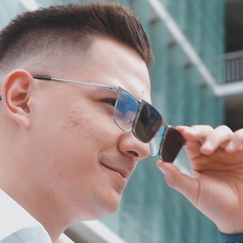 Magnetic Glasses - Ultra Magnetic Lenses, Metal Frame with 2 Interchangeable Lenses (Yellow & Black) + Case3