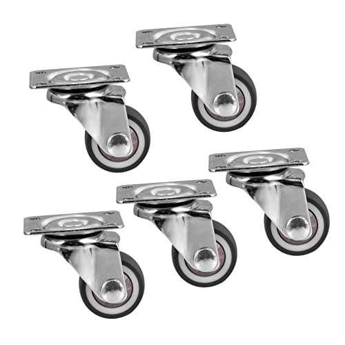 OKUMEYR 5pcs Casters Wheel Threaded Stem Heavy Duty Castors Double Bearing Caster Heavy Duty Caster Replacement Caster Swivel Caster Grey