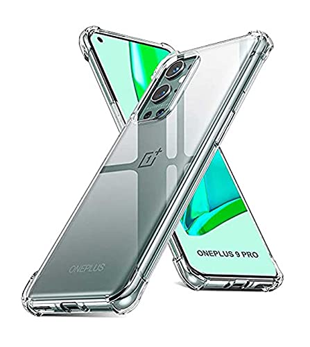 Image of Soft Flexible Silicone Back Cover (OnePlus 9 Pro, Transparent Case + Screen Guard)