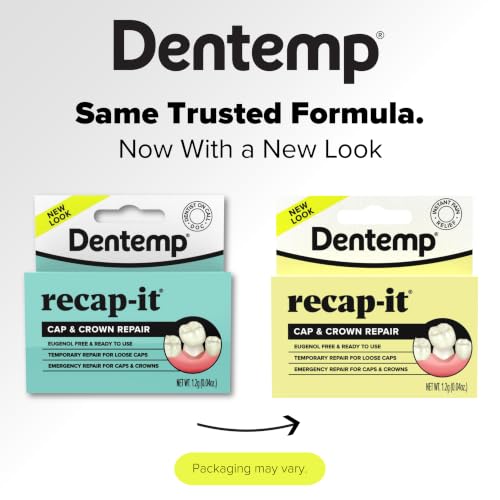 Image of Dentemp Recap-It Cap and Crown Repair Dental Kit, Pack of 3
