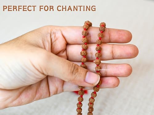 Image of Rudraksha Mala 108 Beads Original Panchmukhi, Authentic Rudraksha Chain for Men, Spiritual Japa Mala 108 Beads Prayer Meditation Rudraksha Mala Necklace, Handcrafted with Natural Beads for Inner Peace
