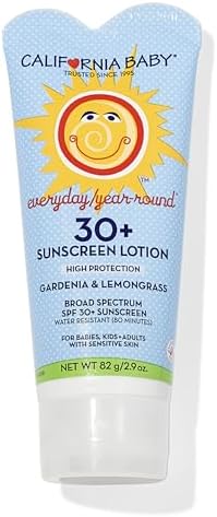 California Baby Spf30+ Sunscreen Lotion, Everyday/Year Round, Water Resistant And Hypo-Allergenic, 2.9 Ounce
