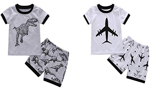 Baby T-Shirt Toddlers Boys Short Sleeve Short Set Infant Baby Boys Kids Cartoon Tees Pant Sets 12 Month-6T 2 -Set (4-5T, 2 Colour?Grey Set+Dark Grey Set?)