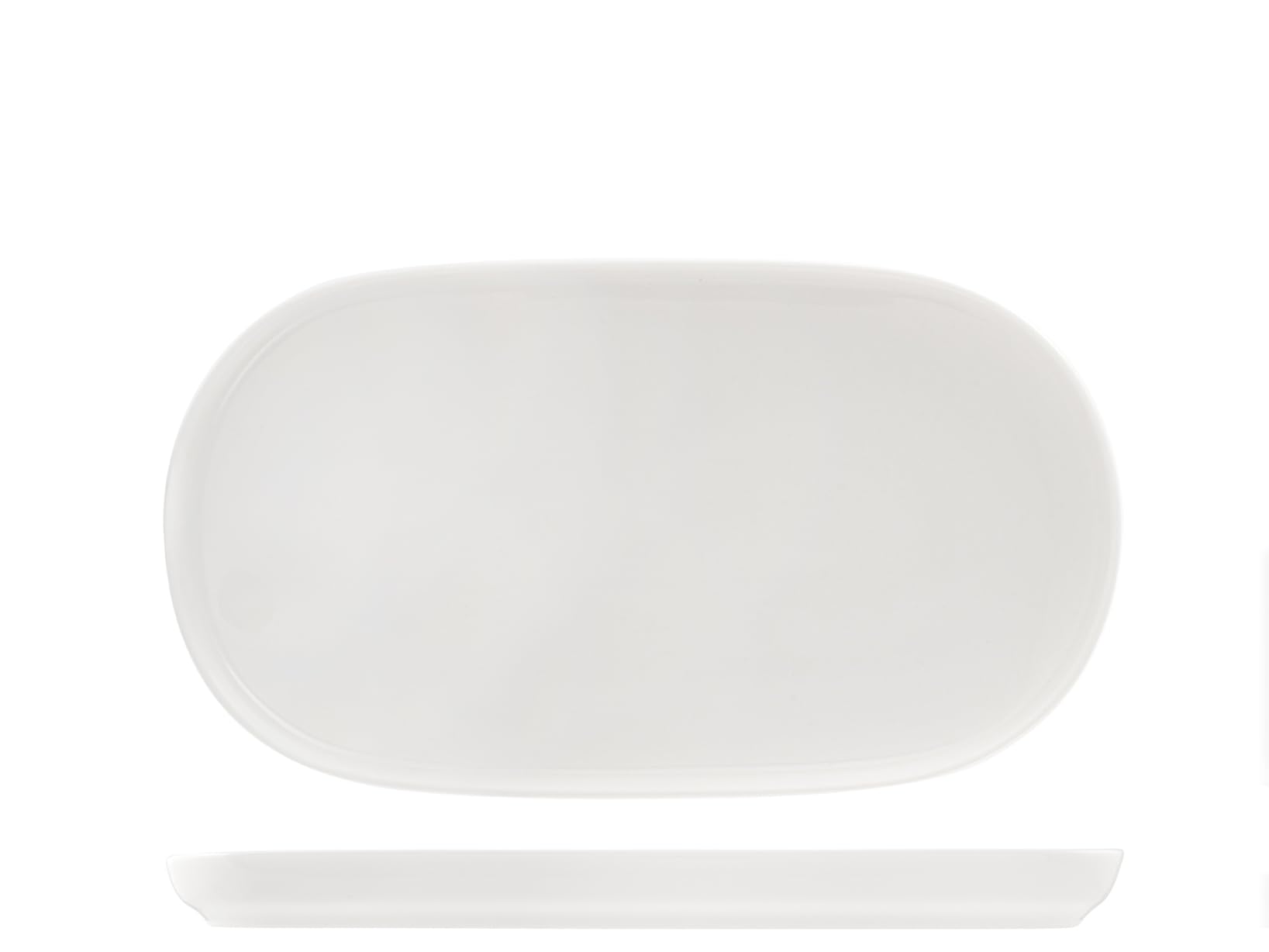 H&h zestaw 6 owalnych talerzy madryt z białej porcelany 27x15 cm