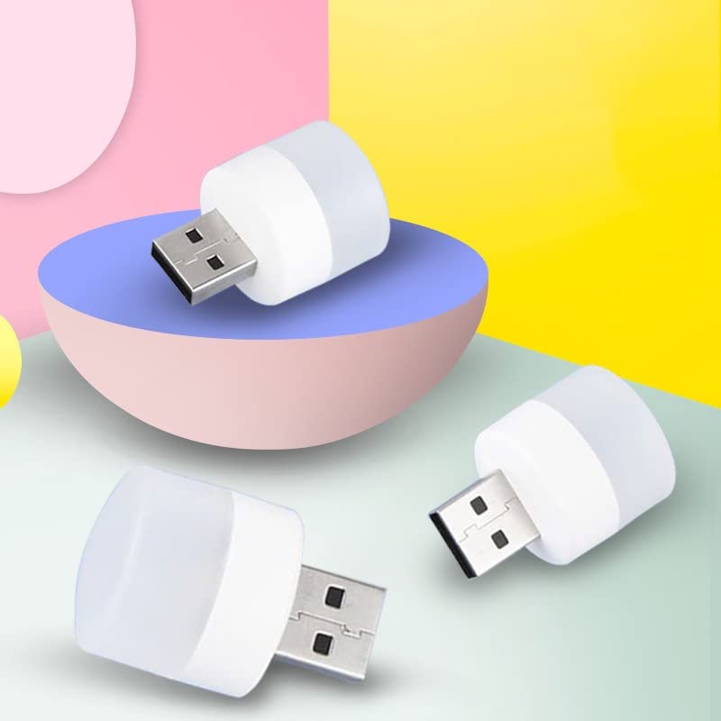 03 PCS LED Night Light Bulb USB Type White Colour New, car usb night light, led toilet light, nite light bulb baby, bright night light for kids bedroom, usb mini light led
