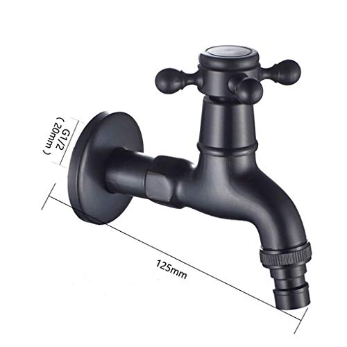Grifo de pared latón antiguo negro que ahorra espacio útil 2