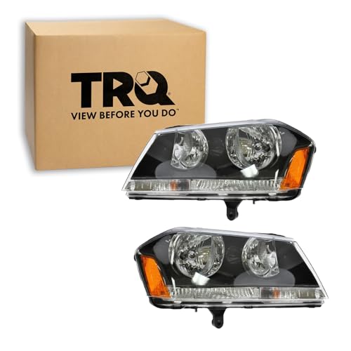 Image of TRQ Headlight Assembly Set CH2502194 CH2503194 Compatible with 2008-2014 Dodge Avenger