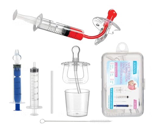 BORNOVA Chupete Dispensador de Medicamentos con Jeringa Integrada y Chupete de Frutas para Bebé Calmosine Digestión, Solución Segura para la Alimentación y Medicación de su Bebé