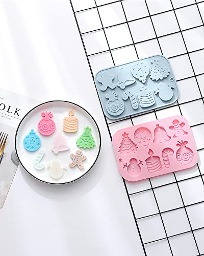 2Pcs Christmas Silicone Molds, Chocolate Molds, Gummy Molds, Wax Melt Molds, Butter Mold, Food Grade No-Stick Silicone Molds For Baking, Home Baking. #TOP4
