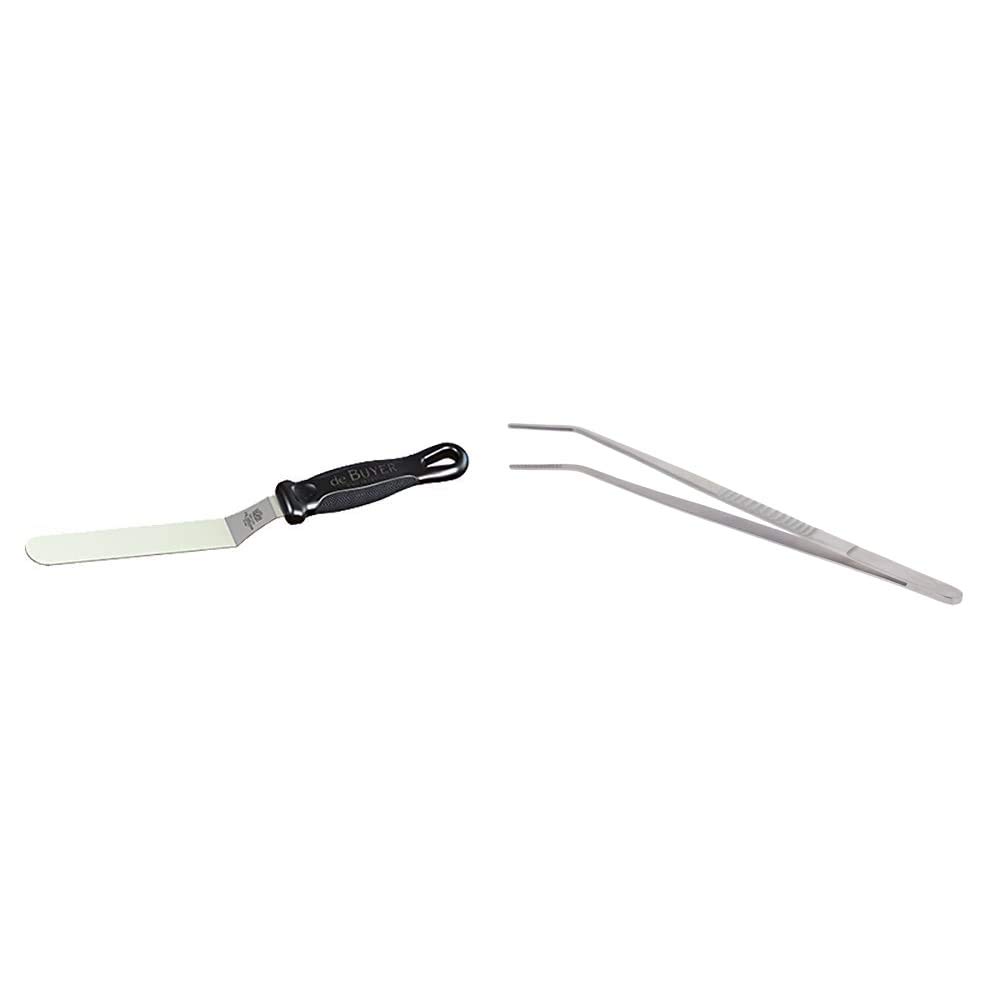 Mini spatule fkofficium coudee et pince de presentation pour vos desserts maison