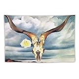 ジョージア・オキーフ ラムズヘッド ホワイトホリホックヒルズ アートパネル 壁アート モダン リビング ベッドルーム 部屋飾り60"x90"