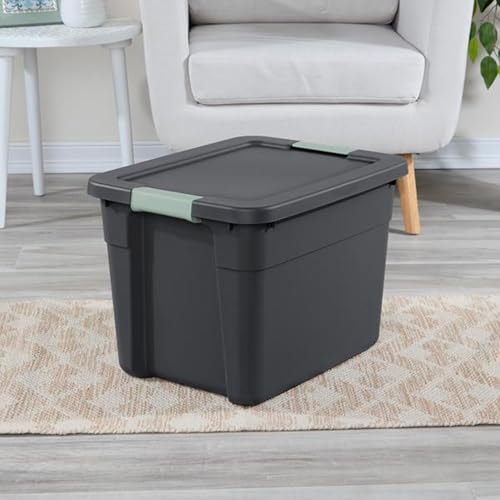 Image of Sterilite Latch Tote Storage w /Lids for Home & Office, 12 Gallon, 12-Pack