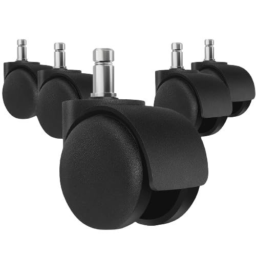 Image of New Imported Caster Wheels Office Chair (Black) | Set of 5