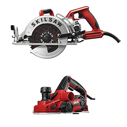 Skilsaw 15-Amp 7-1/4-Inch Lightweight Worm Drive Circular Saw With 6.5 Amp Electric 3-1/4 Inch Corded Planer (Spt77Wml-01 & Pl201201) #TOP24
