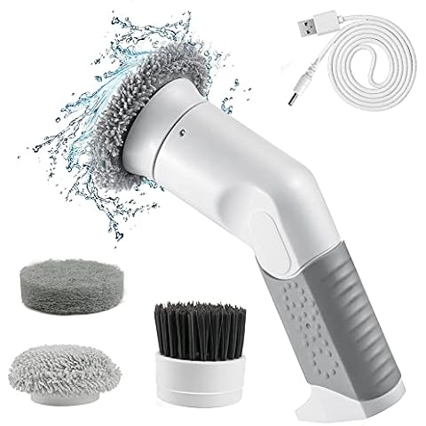 Mayeec Electric Spin Scrubber, Wireless Power Scrubber Cleaning Brush with 3 Interchangeable Brush Heads for Bathroom, Shower, Bathtub, Kitchen Stove, Tile Joints Cover