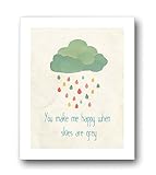 Kid's Wall Art 'When Skies are Grey' 05x07 Inch Print for Boys, Girls or Baby's Room, Nature Themed...