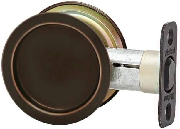 Kwikset 33410/11P Round Universal Pocket Door Lock with 2-3/8" Backset and 2-1/8" Crossbore