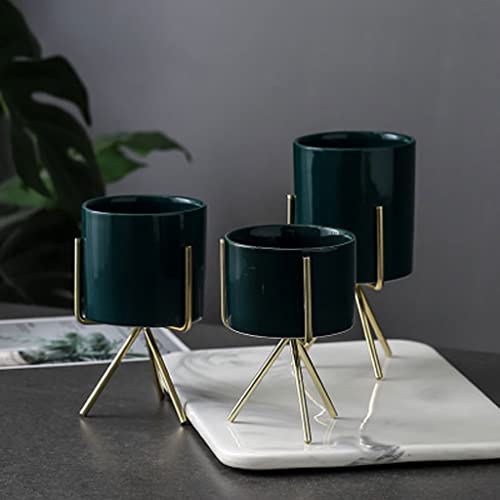 Pot pour plantes d'intérieur céramique et fer m - 8
