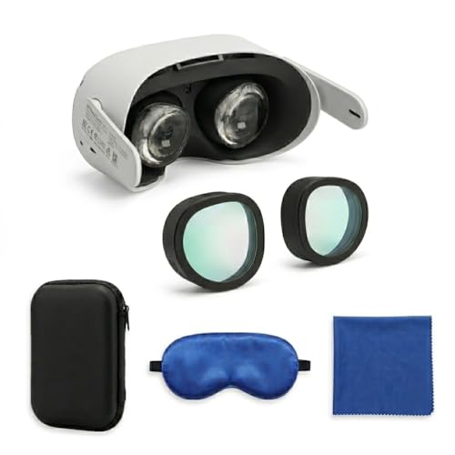 Merryhome(1 Pack) VR Lens Protector, Blue Light Glasses, for Quest 3S/ Quest 2 Accessory, Not for Quest 3, Lens Replacement, Anti-Glare, Dust, Easy to Install-Black