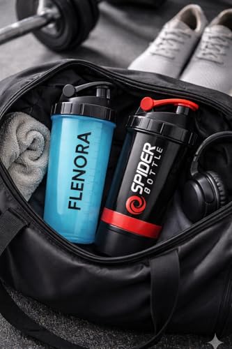 Image of Buy One Get One Free - Protein Shaker Bottle 700ml with Mixer Ball & Leakproof Lid | Gym, Sports & Fitness Shaker for Protein Shakes, Smoothies & Pre-Workout (Sky Blue Combo)