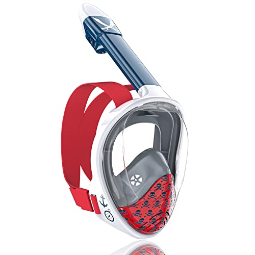 QingSong Kids Snorkel Mask Full Face, Snorkeling Set with Camera Mount, 180 Degree Panoramic View Snorkeling Gear Anti-Fog Anti-Leak by QingSong - Used condition - US$25.70