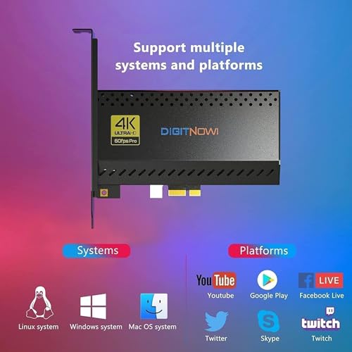 Placa de captura interna, placa de captura PCIe, transmita e grave em 4K60 com latência ultrabaixa,