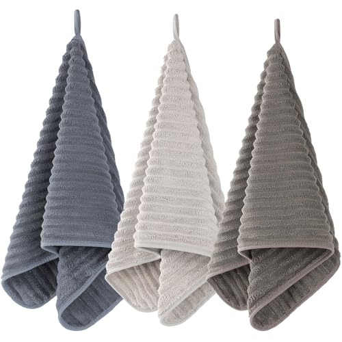 Bedvcaty Luxury 3-Piece Quick-Dry Bath Towel Set Ultra Soft Microfiber Towels for Bathroom Pool Gym & Travel Elegant Twill Design(14x 29.6)
