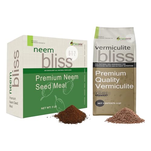 Neem Bliss Fertilizante Orgánico 5lb + Vermiculite 8 Qt