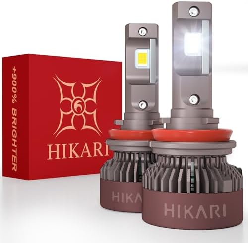 HIKARI WINGS H11 Foglight, 60000LM Pure White 6000K LED Bulbs, Pl...