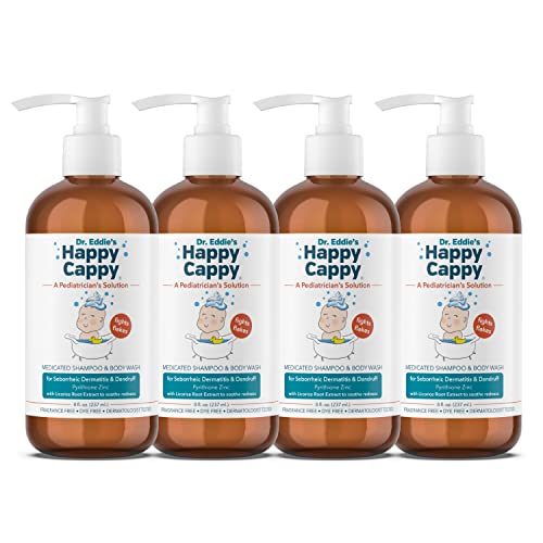 Happy Cappy Medicated Shampoo and Body Wash - 8 Fl Oz (Pack of 4)