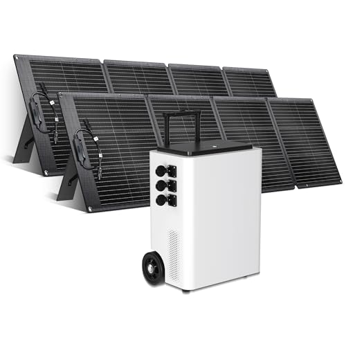 CTOLITY AP5000 (2025 Nuevo) Generador Solar con 2 * 200W Panel Solar, 5120Wh Estación de Energía Portátil, Tomas de CA 5000W (Pico de 6000W), Ideal para Camping, emergencias, Energía de Respaldo