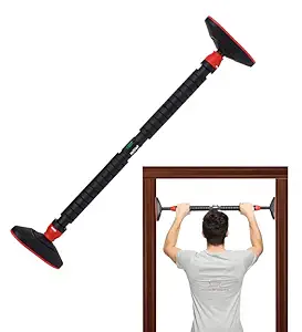 HOW (HOUSE OF WISHES) Pull Up Bar Hanging Rod for Doorway, Heavy Duty Chin Up Bar for Door Frame, No Screws No Tools Locking Mechanism with Non Slip Sweat Absorbent Hand Grips, Supports 700 LBS,Adjustable