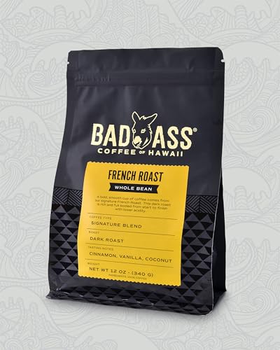 Bad Ass Coffee of Hawaii Signature Blend French Roast 12 oz miniatura 1