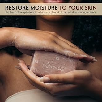 OMIC LightenUp, Exfoliating Soap - 200g / 7fl oz - Skin Brightening Soap, Cleansing Bar, Formulated to Fade Dark Spots, with Apricot, Glycerin, Coconut Oil