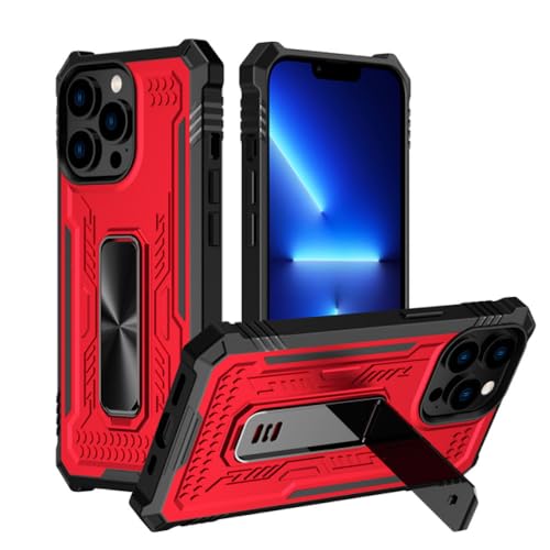 Coque de téléphone armure antichoc hybride avec protection d'objectif et béquille pour iPhone