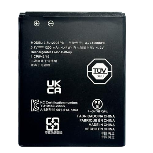 MUKUZI for Texas Instruments 3.7L1200SPB �݊� �o�b�e���[ 3.7L1200SPB �d�r PSE�F�� �Ή� Texas Instruments TI-84 CE, TI-84 Plus CE, TI-Nspire C