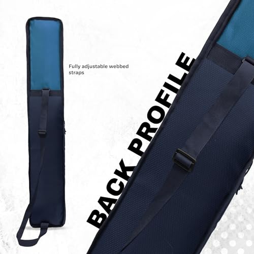 Image of WHACKK Hayden Cricket Bat Cover Polyester Material, Premium Full Size Cover for Wooden and Plastic Bats with Heavy Duty Stitched Strap - Made in India (Blue)