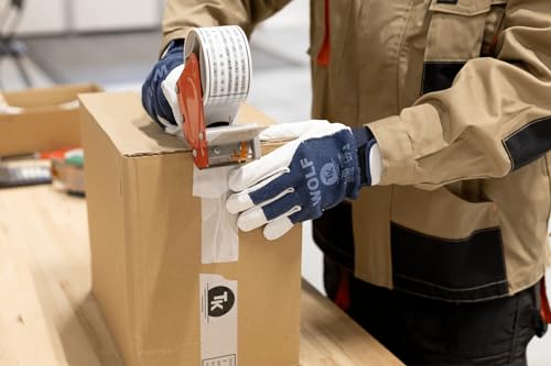 TK Gloves WOLF Montage-Handschuhe aus Leder/Größe 07, 12 Paar/Handschuhe Arbeitshandschuhe/ungefütterter/vollnarbiges Ziegenleder und Baumwollstrick/Lederhandschuhe