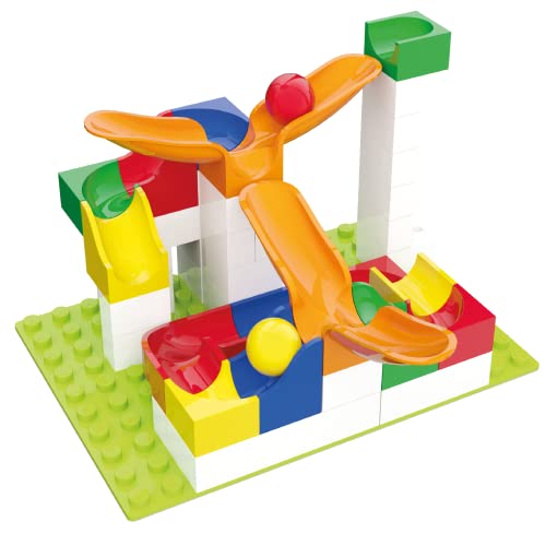 Hubelino #420411 Schwinge Erweiterung (46-teilig) für Kugelbahn, kompatibel mit großen Bausteinen Anderer Hersteller, Made in Germany – Ansicht 6