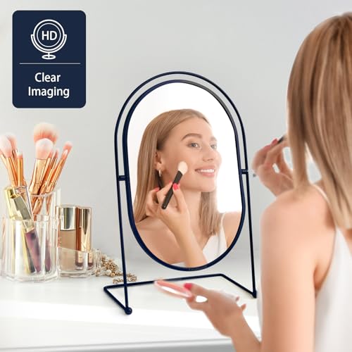 Espejo de Maquillaje Ovalado con Soporte Azul para Mesa miniatura 7