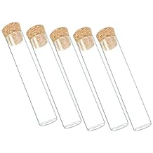 LTKJ 20Pcs Clear Lab Glass Test Tube with Cork Stoppers, Flat Bottom 20100mm