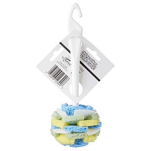 Compac’s Dish Spongewand Plus Tri Surface Scrubbing Sponge With Cello Foam Scour Sponge Petals, Cleans Dishes, Glassware 360° Scrubber Pads For Tough To Clean Pots Pans, Multi-Color, (Pack Of 6) #TOP1